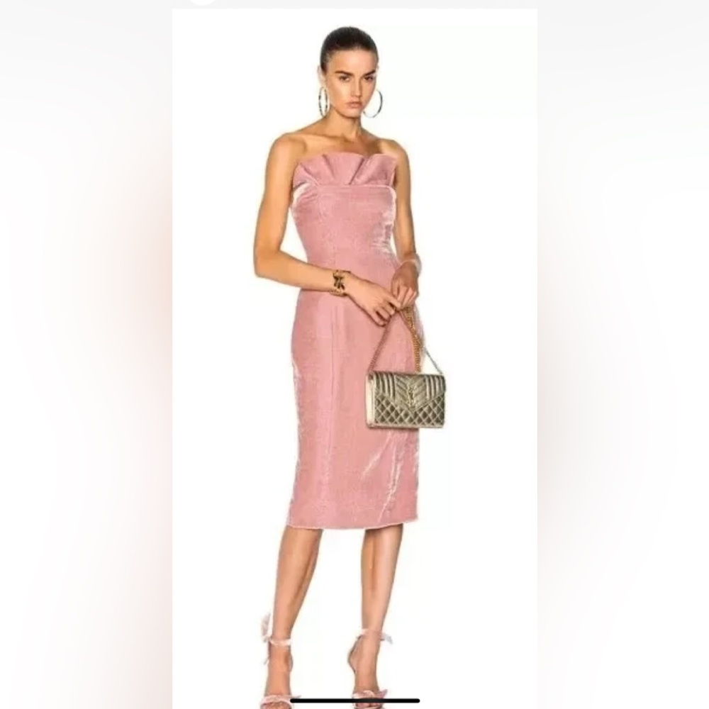 Cinq à Sept Strapless Pink Velvet Dress